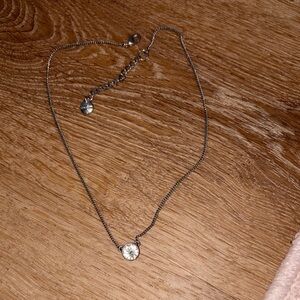 Givenchy Silver Necklace with Crystal Charm